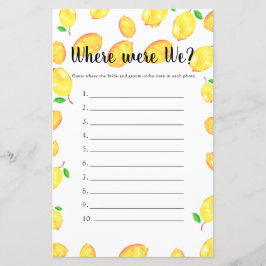 Lámina ¿Dónde estábamos los Fiestas del limón del juego d
