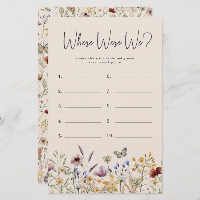 Lámina ¿Dónde estábamos los juegos de novias? (Anverso / Reverso)