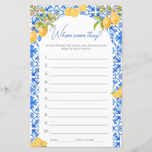 Lámina ¿Dónde estaban los juegos de ducha de novia? (Anverso)