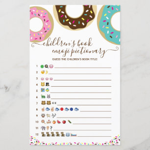 Lámina Donut salpicado con amor Emoji de libros para niño