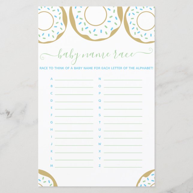 Lámina Donut salpicado con amor Nombra Raza Juego (Anverso)