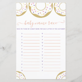 Lámina Donut salpicado con amor Nombra Raza Juego