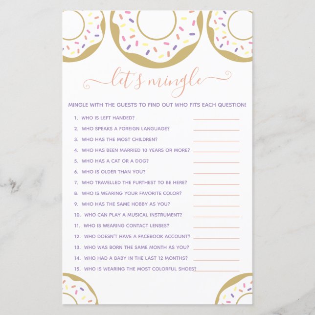 Lámina Donut salpicado de amor Vamos a hacer un juego (Anverso)