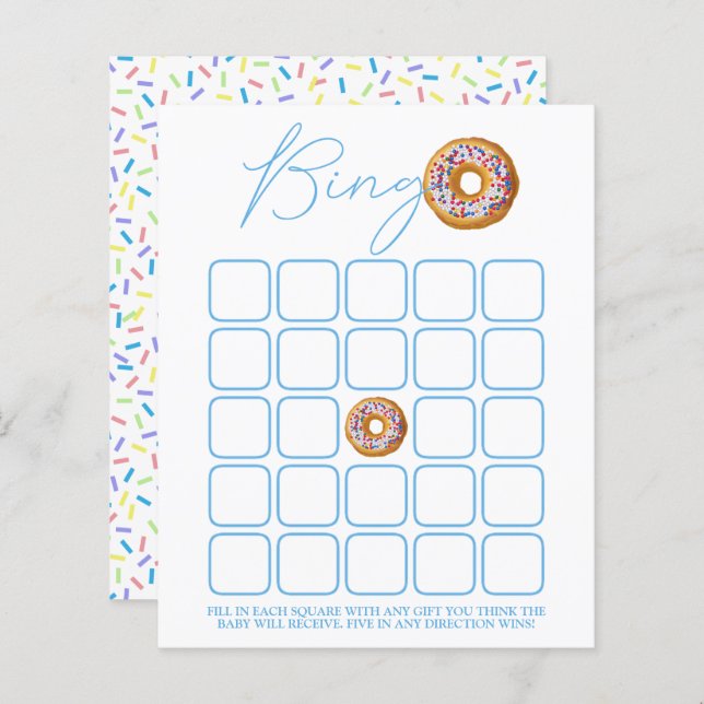 Lámina Donut Sprinkle Baby Shower Bingo (Anverso / Reverso)