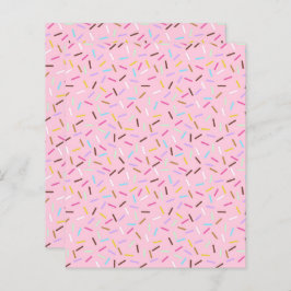 Lámina Donut Sprinkles Scrapbook Paper Pink Craft Paper