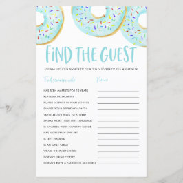 Lámina Donuts azules encuentran el juego de Baby Shower i