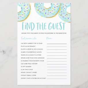 Lámina Donuts azules encuentran el juego de Baby Shower i