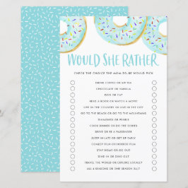 Lámina Donuts azules Prefiere Un Juego De Baby Shower