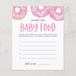 Lámina Donuts rosados adivinan el juego de Baby Shower de