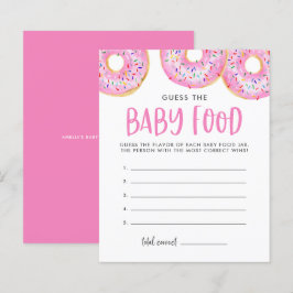 Lámina Donuts rosados adivinan el juego de Baby Shower de
