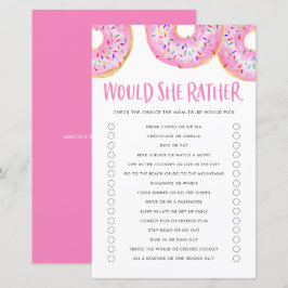 Lámina Donuts rosados Prefiere Un Juego De Baby Shower