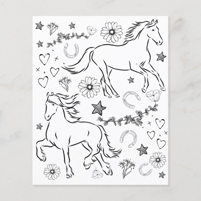 Lámina Doodle De Caballo Me Coloca En Papel (Anverso)