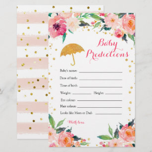 Lámina Dorado Floral Abril Showers Juegos de Predicciones