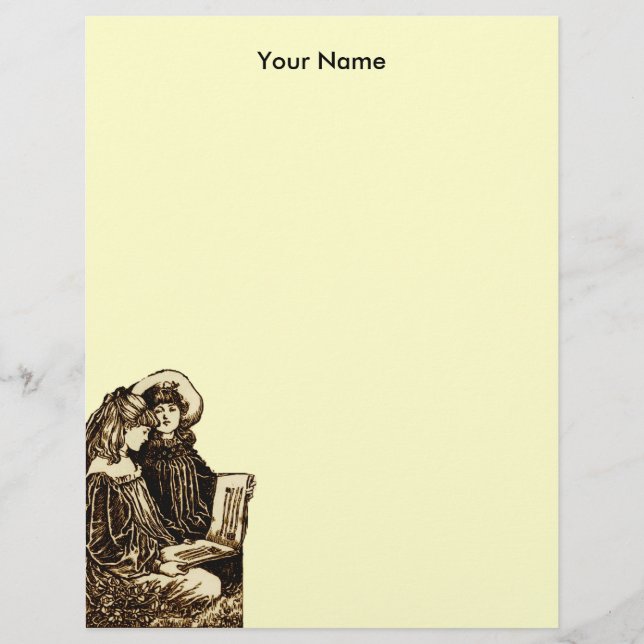 Lámina Dos Chicas de época leyendo (Anverso)