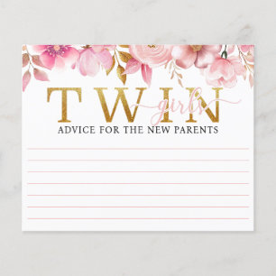 Lámina Dos Chicas Rubor Pink Baby Shower Advance Card