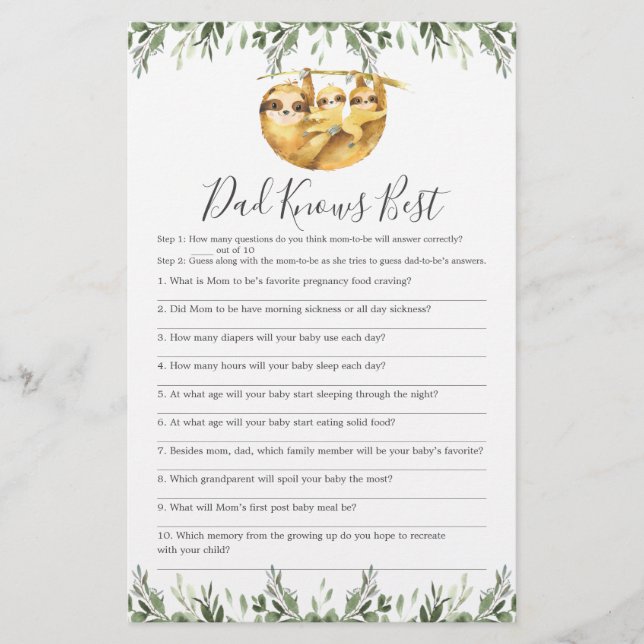 Lámina Dos tragamonedas Baby Shower Dad conoce mejor jueg (Anverso)