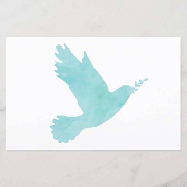 Lámina Dove azul de color de agua (Anverso)