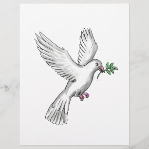 Lámina Dove Olive Leaf Tattoo