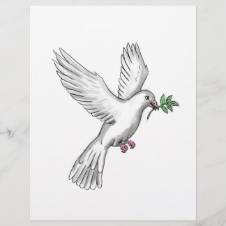 Lámina Dove Olive Leaf Tattoo