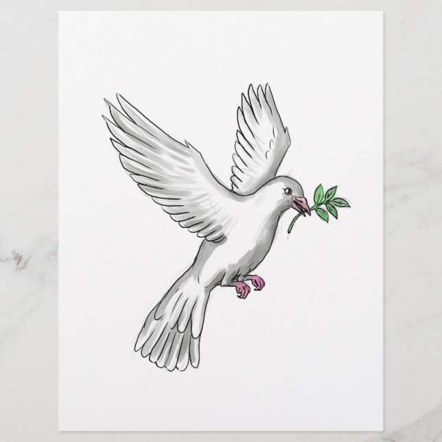 Lámina Dove Olive Leaf Tattoo (Anverso)