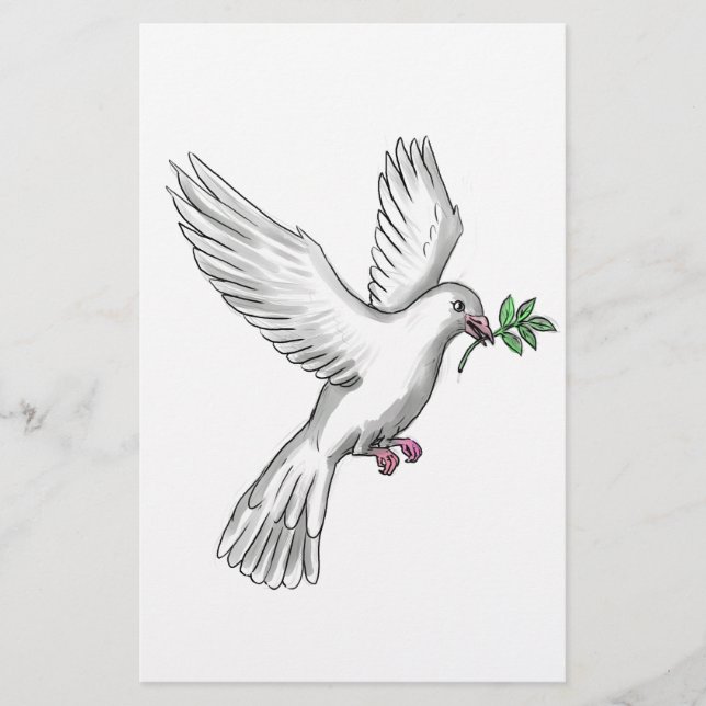 Lámina Dove Olive Leaf Tattoo (Anverso)