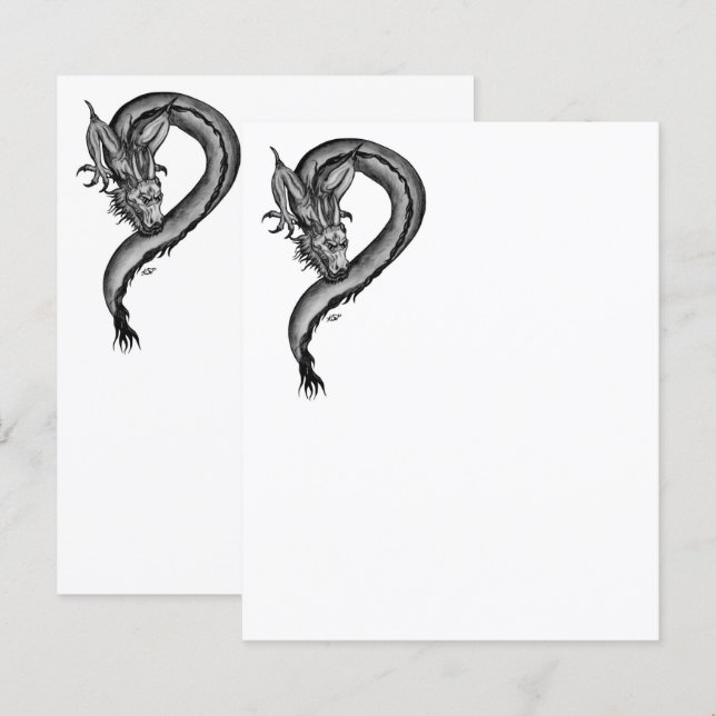 Lámina Dragón al estilo del tatuaje (Anverso / Reverso)