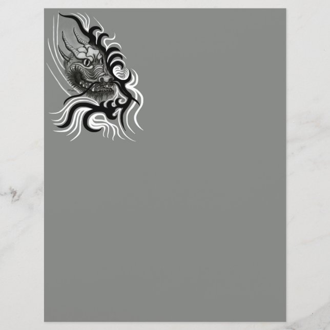 Lámina Dragón chino en tatuaje (Anverso)