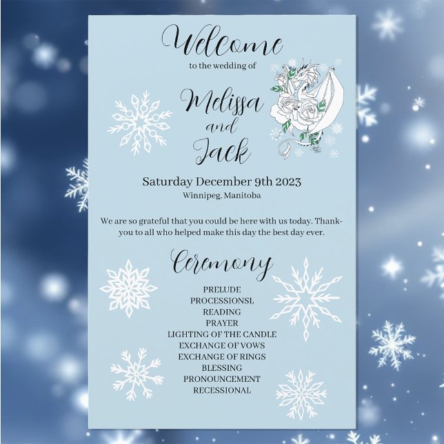 Lámina Dragón de invierno blanco Snowflakes Blue (Subido por el creador)