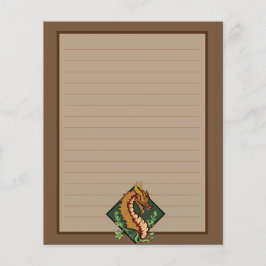 Lámina Dragón marrón estilizado