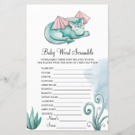 Lámina Dragón Turquesa Bebé Escramble Juego de Bebés