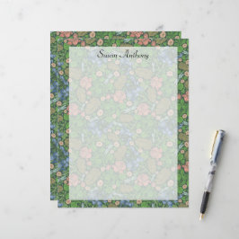 Lámina Dragonfly vintage volando en papel de jardín inglé