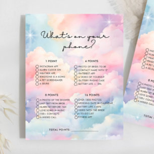 Lámina Dreamam Cloud What On Your Phone Bridal Shower Gam