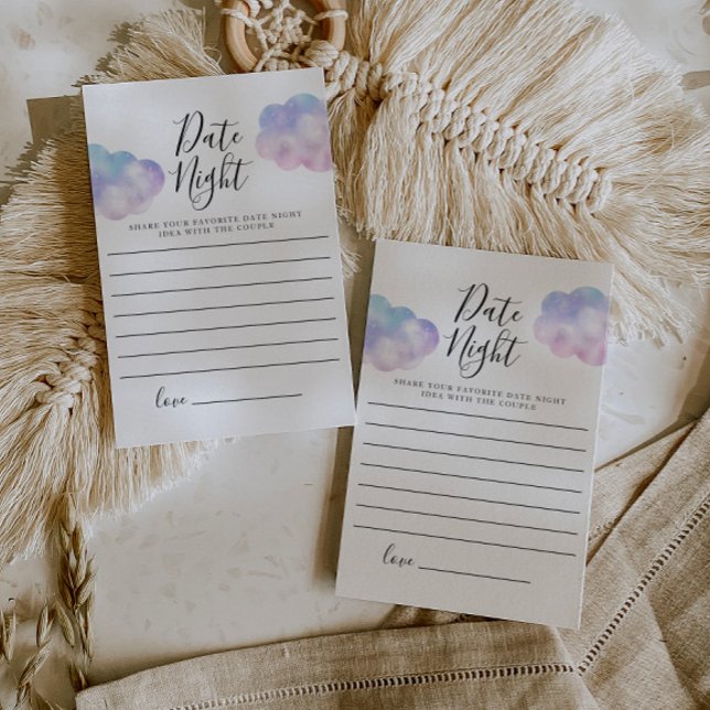 Lámina Dreamy Cloud Bridal Shower Date Night Card (Subido por el creador)