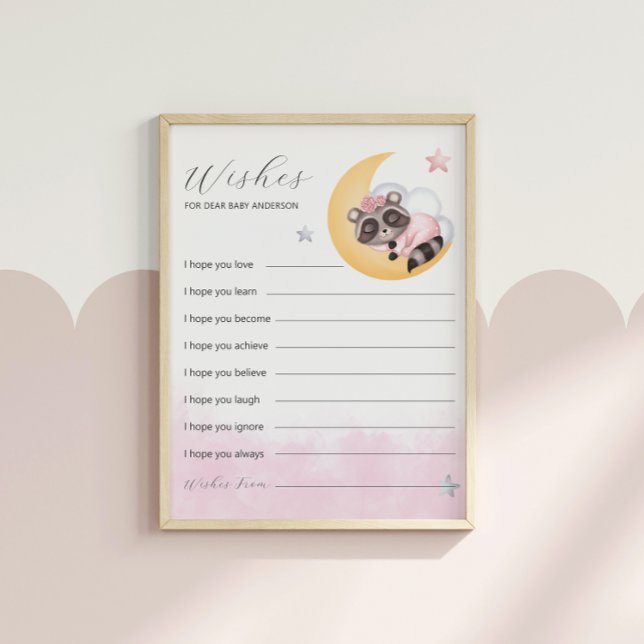 Lámina Dreamy Over the Moon Raccoon Wishes for Baby Game (Dreamy Over the Moon Raccoon Wishes For Baby Game)