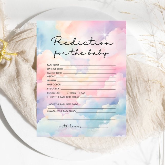 Lámina Dreamy Pastel Clouds Predication Baby Shower (Subido por el creador)