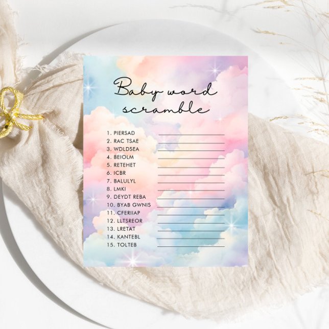 Lámina Dreamy Stars Baby Word Scramble Game (Subido por el creador)