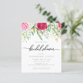 Lámina Ducha Botánica de Novias Rojas y Rosa Rosada de De