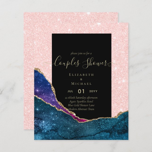 Lámina DUCHA BRIDAL DE LAS Parejas PRESUPUESTARIAS - AGAT (Anverso / Reverso)