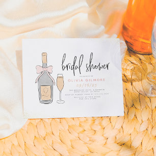 Lámina Ducha Bubbly Brillante de Champagne rosa y dorada 