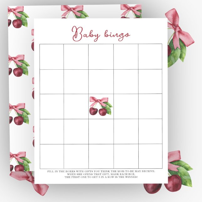 Lámina Ducha de bebé cereza Juego de bingo para ducha beb (Subido por el creador)