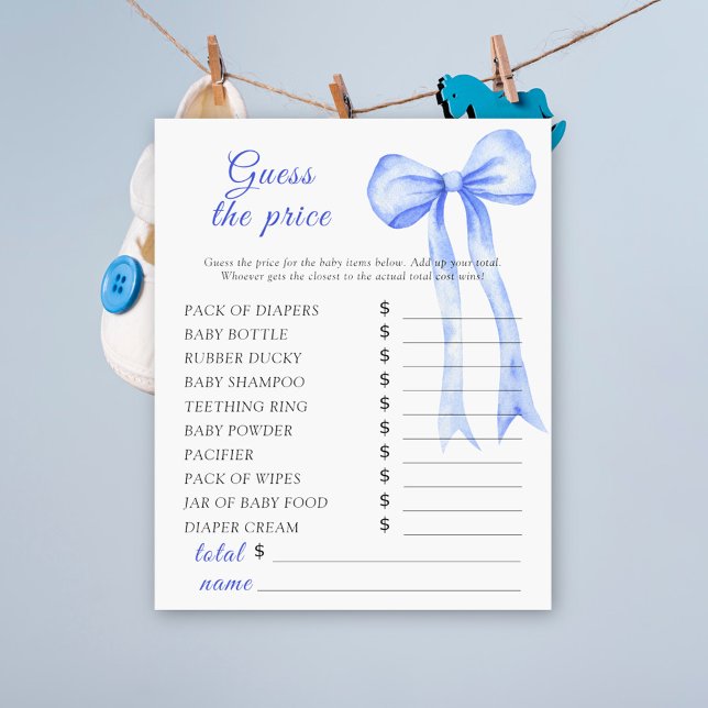 Lámina Ducha de bebé con arco azul - Adivinen el precio J (Subido por el creador)