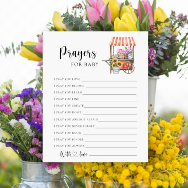 Lámina Ducha de bebé con carrito de flores - Oraciones pa (Subido por el creador)