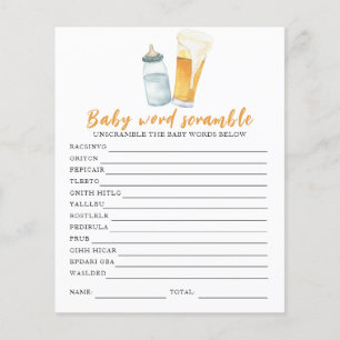 Lámina Ducha de bebé con cerveza - Palabras desordenadas