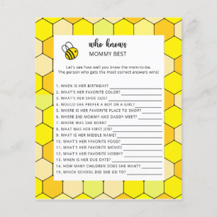 Lámina Ducha de bebé con flores de abeja, quién conoce me
