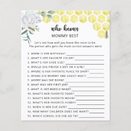 Lámina Ducha de bebé con flores de abeja, quién conoce me