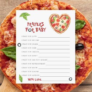 Lámina Ducha de bebé con pizza - Oraciones para bebé
