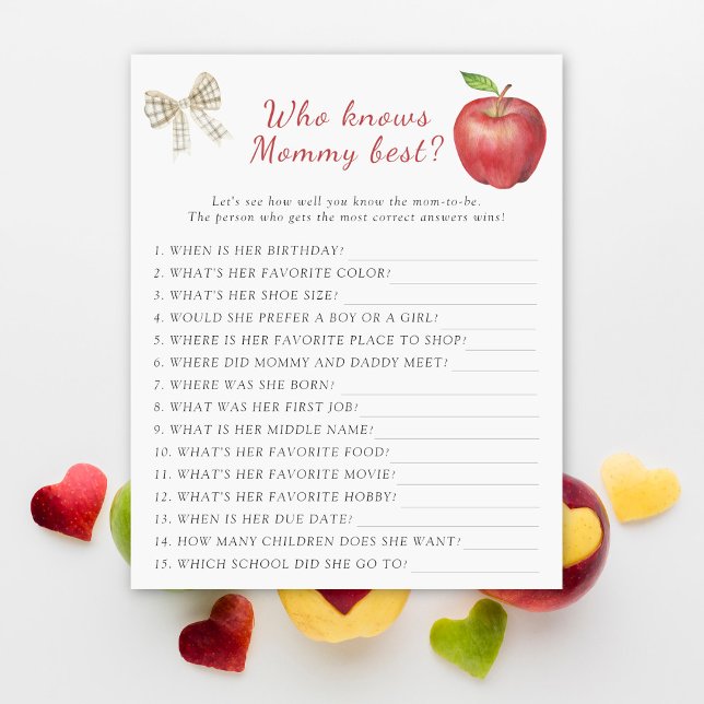 Lámina Ducha de bebé de Apple Quién conoce mejor juego de (Subido por el creador)