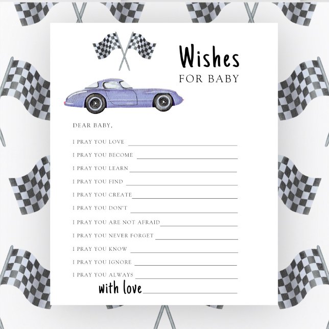Lámina Ducha de bebé de autos de carrera Oraciones para b (Subido por el creador)