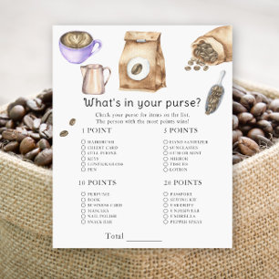Lámina ducha de bebé de café - ¿Qué hay en tu bolso juego