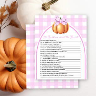 Lámina Ducha de bebé de calabaza - 20 preguntas sobre pad